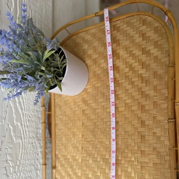Vintage Rattan Wicker Serving Tray Boho Farmhouse - Picture 4 of 5